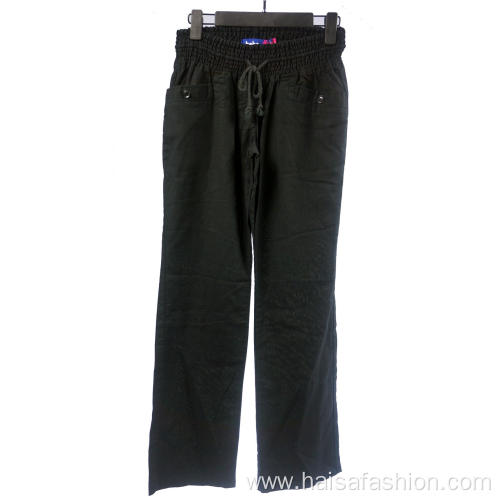 Women's Black Loose Pants With Pocket